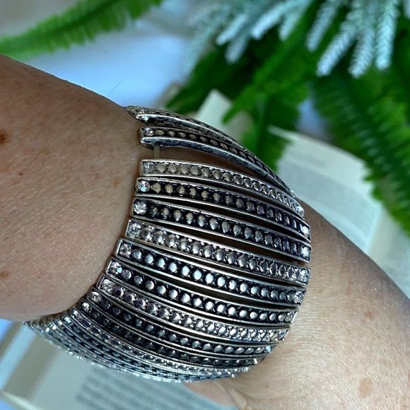 Bracelet Extendable Silver Color with Stones Edge - Picture 6 of 7